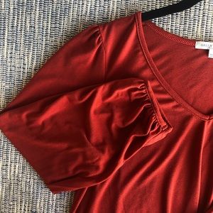 3/4 Sleeve Blouse In Rust